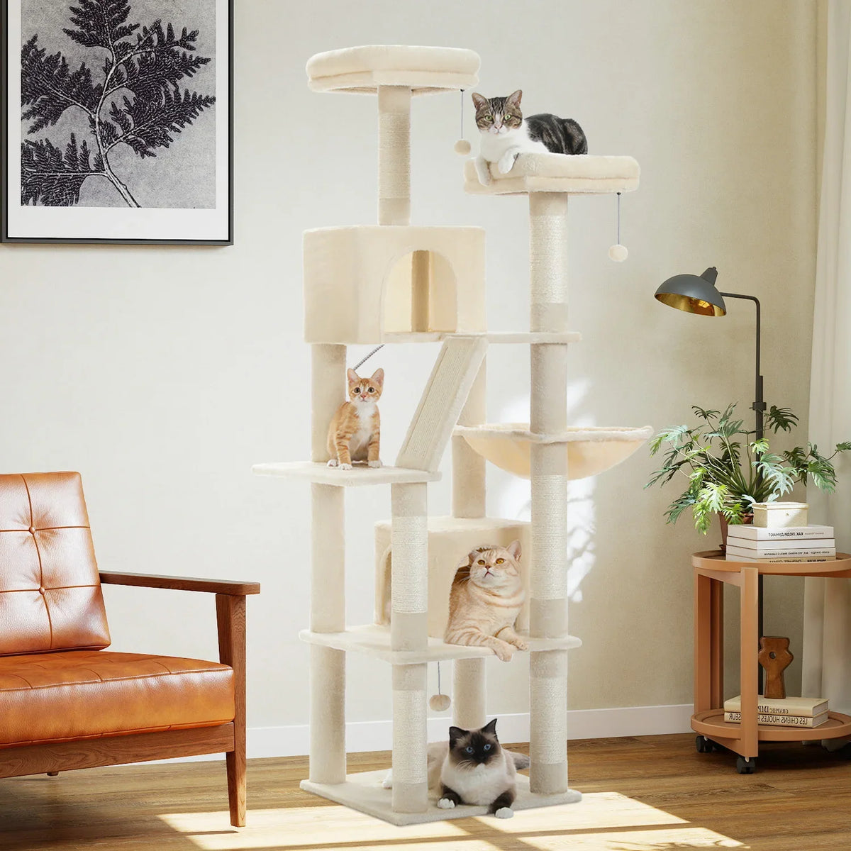 Multi-Level Cat Tree Tower with Scratching Posts, Condo