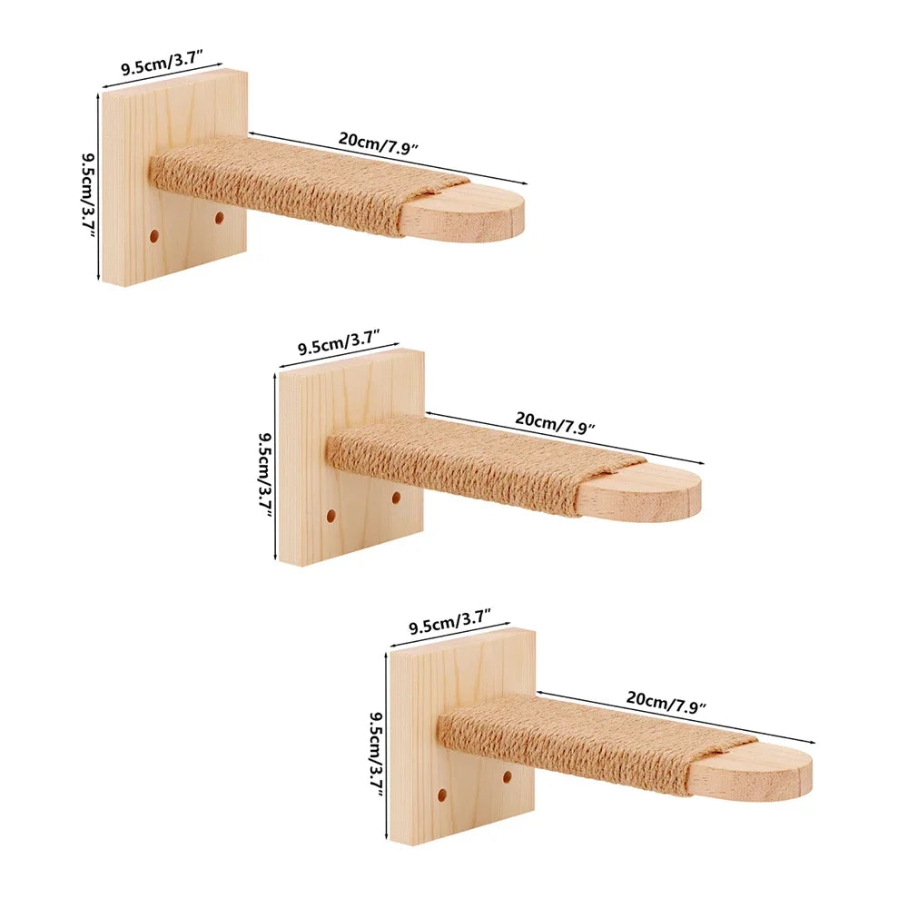 Wall Mounted Wooden Cat Scratching Post