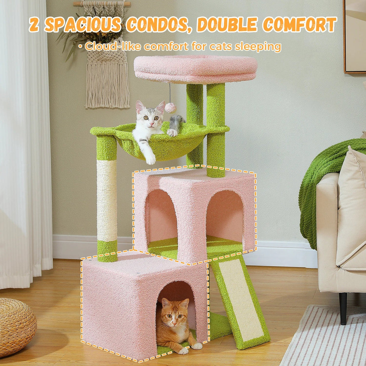 Large Cat Tree for Indoor Cats Multi-Level Cat Tower