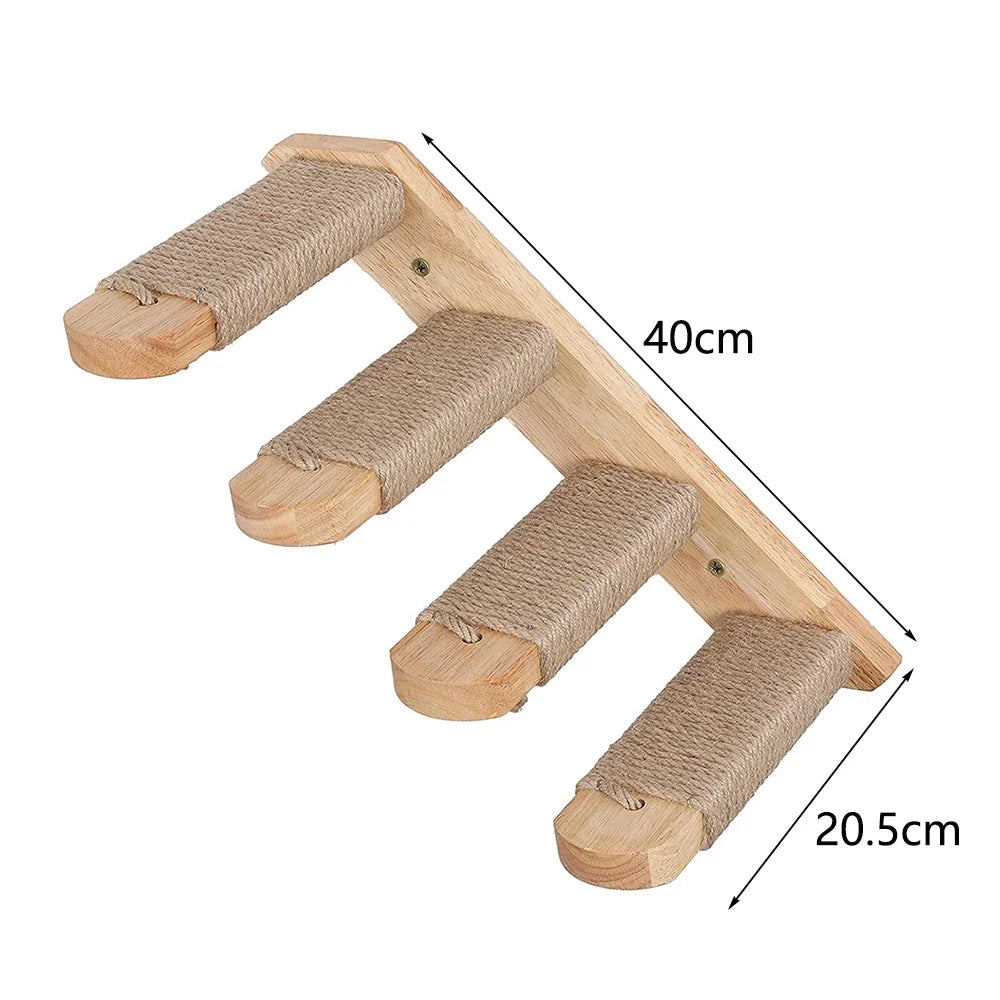 Cat Wall Climbing Shelf Steps Ladder Scratching Post Scratcher
