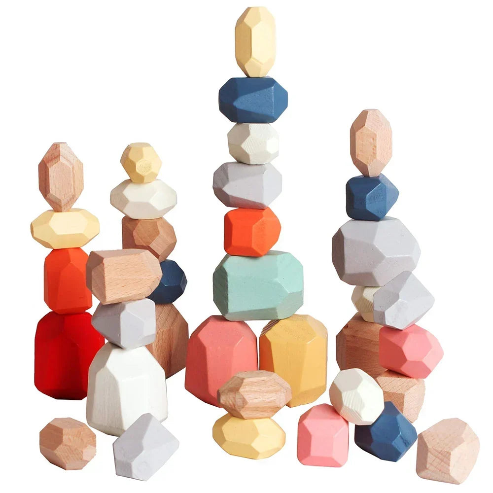 Wooden Stacking Stones Balancing Set