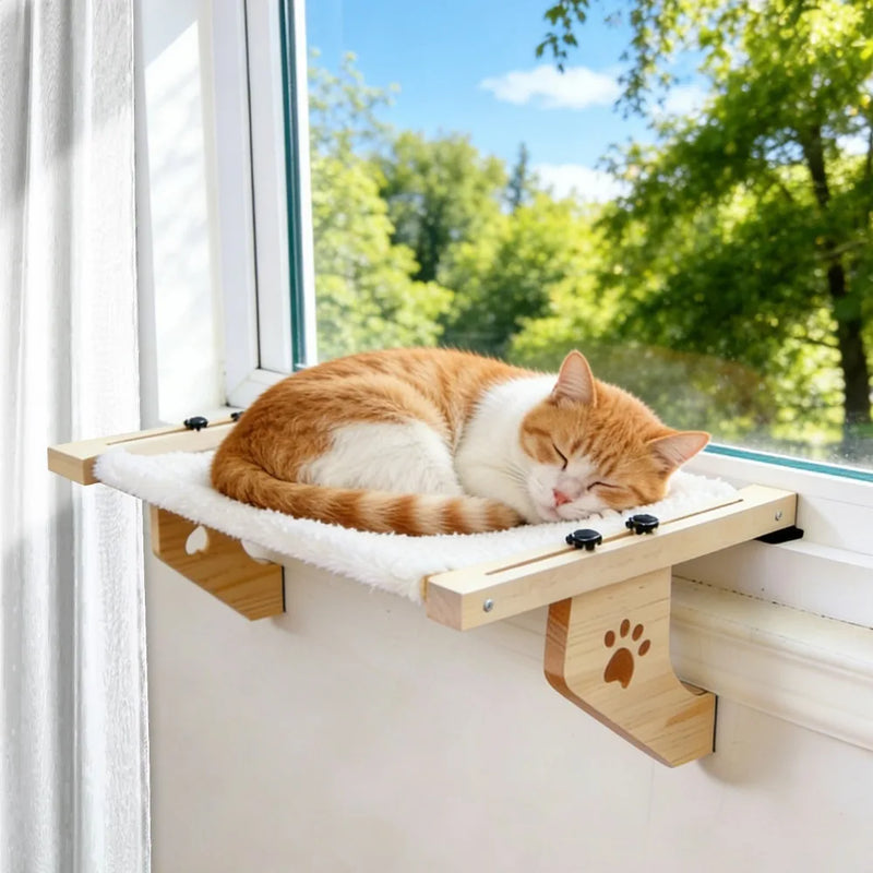 Creative Wooden Frame Cat Window Hammock
