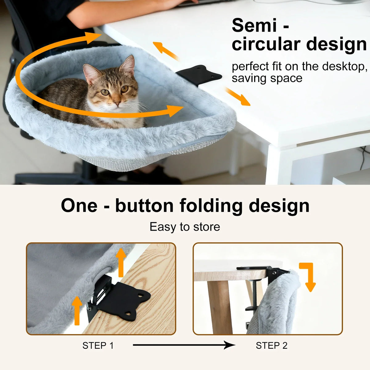 Desk Nest – Clamp-On Cat Desk Bed