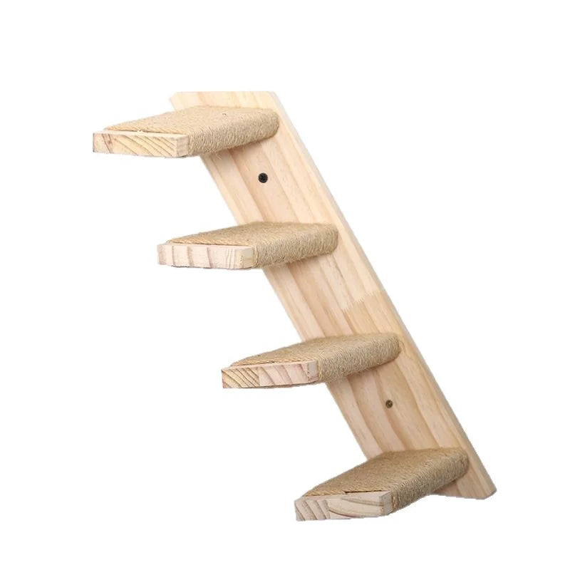 Solid Wood Cat Tree Tower Multi-Level Climbing Frame Sisal