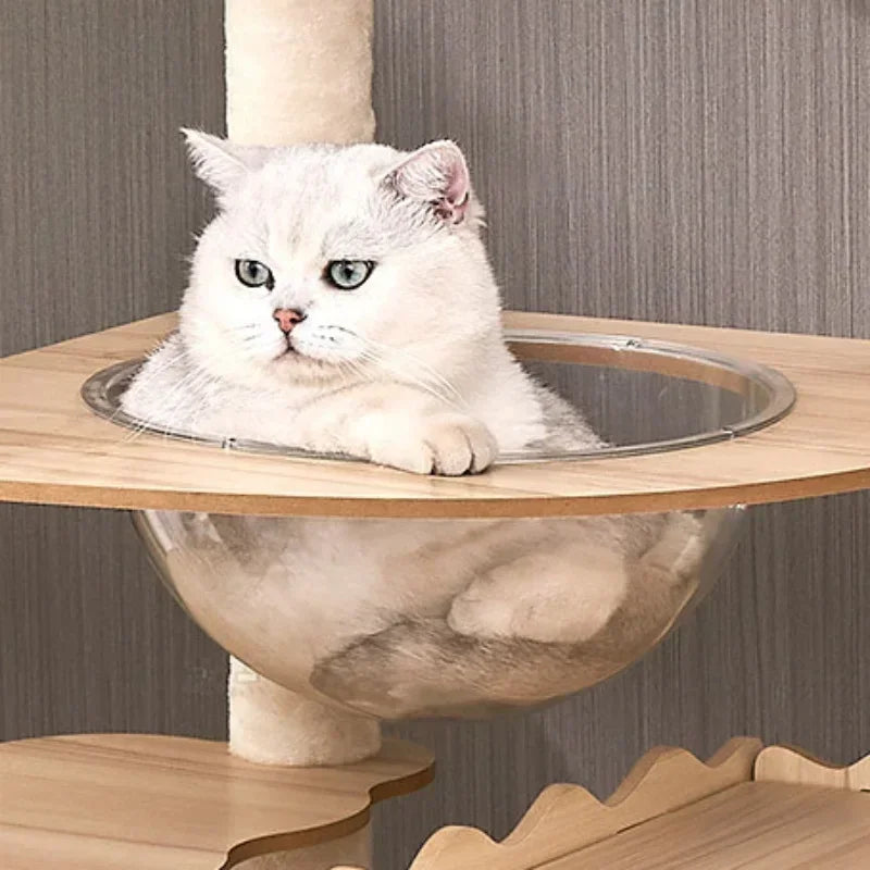 Multi-Level Durable Cat Tower - Large Wooden Cat Tree