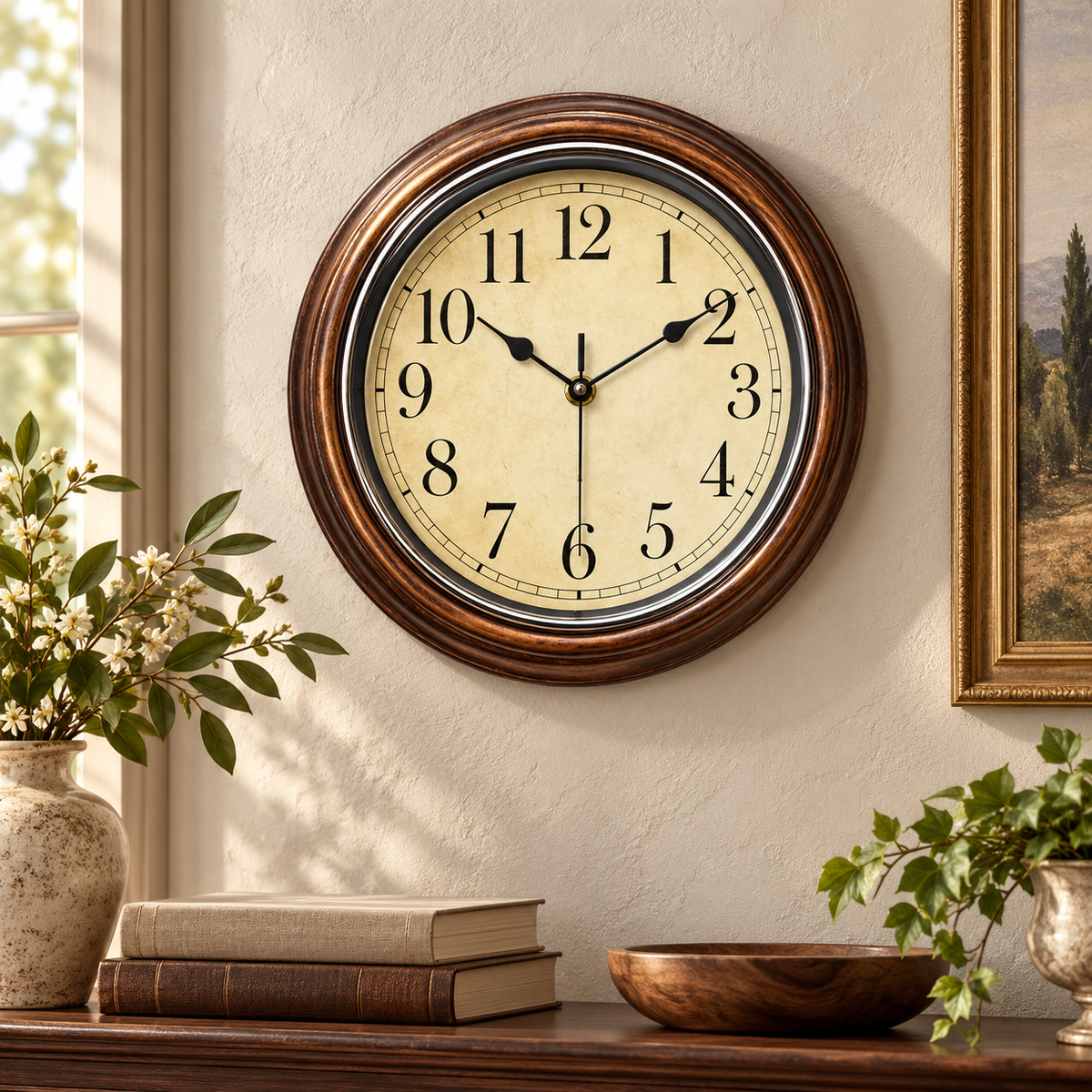 Silent Operation Wall Clock Vintage Quartz Design