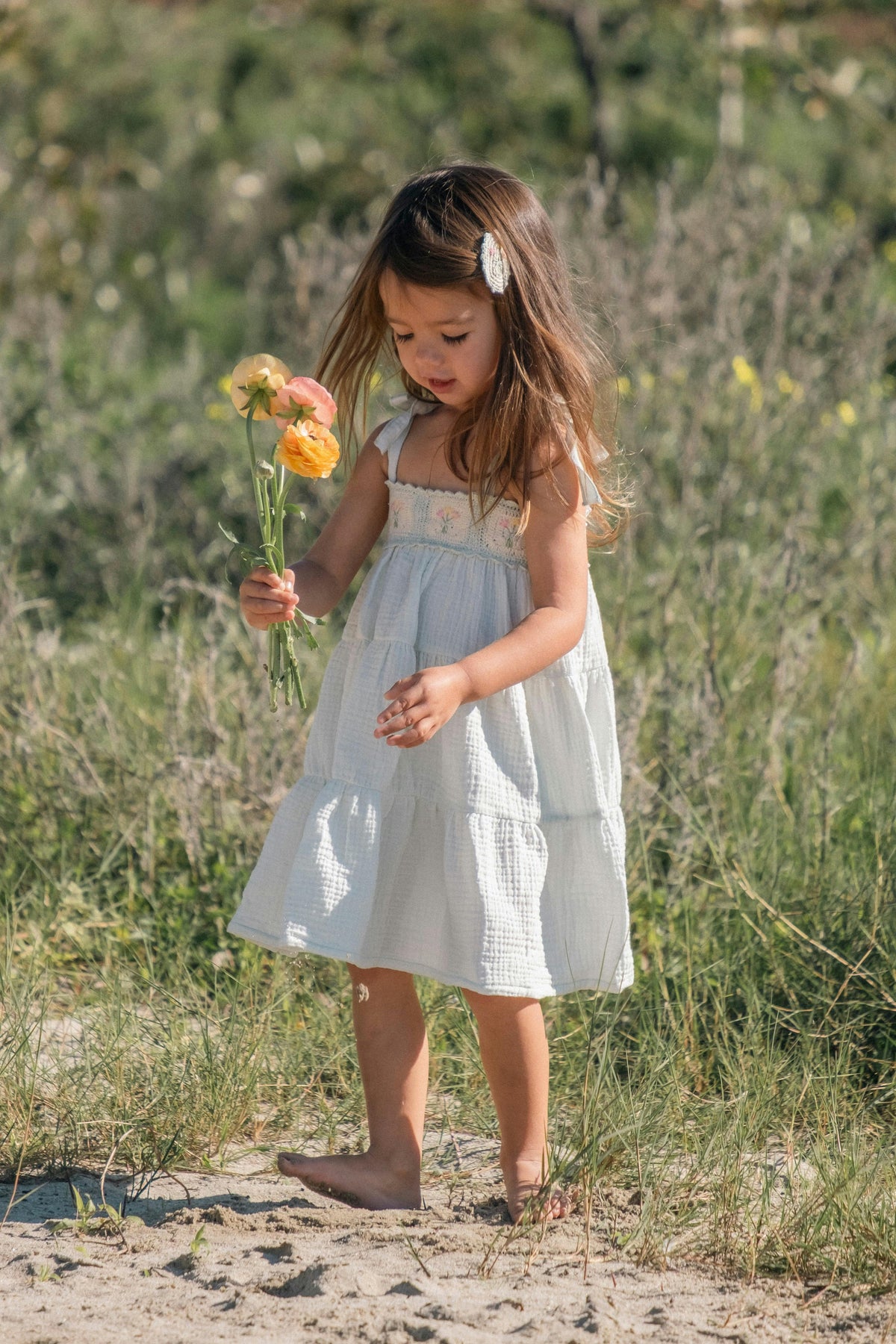Crochet Dress in Blue Bouquet