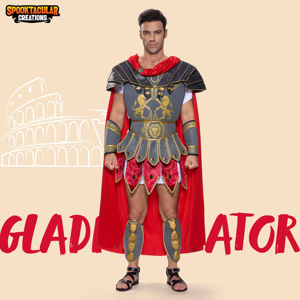 Spooktacular Creations Men's Roman Gladiator Costume Set