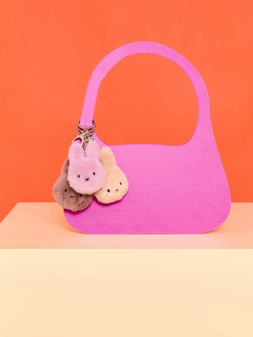 Miffy ECO Fuzzy Keychain Taupe - 3"