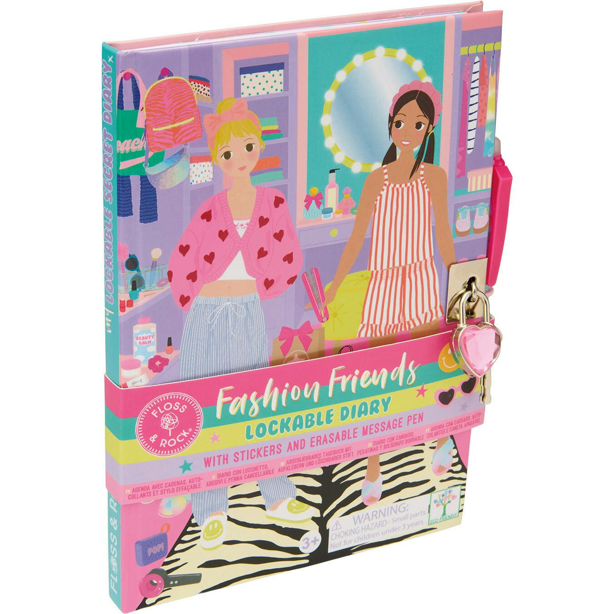 Fashion Friends Lockable Diary with Erasable Pen ( Varied Designs )