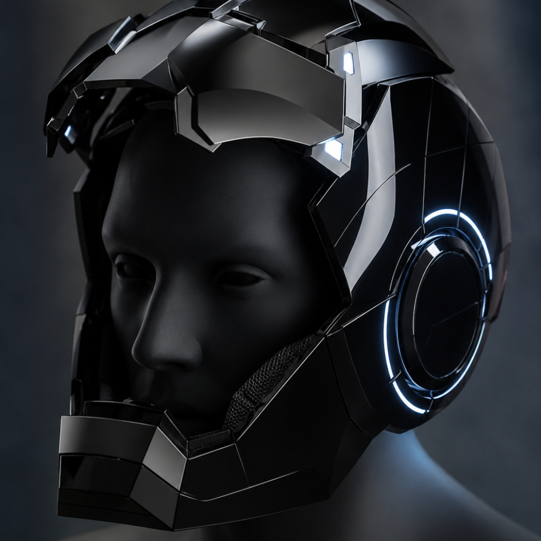 Matte Black Iron Man MK5 Helmet (With Jarvis - Voice, Remote, and Touch Control)