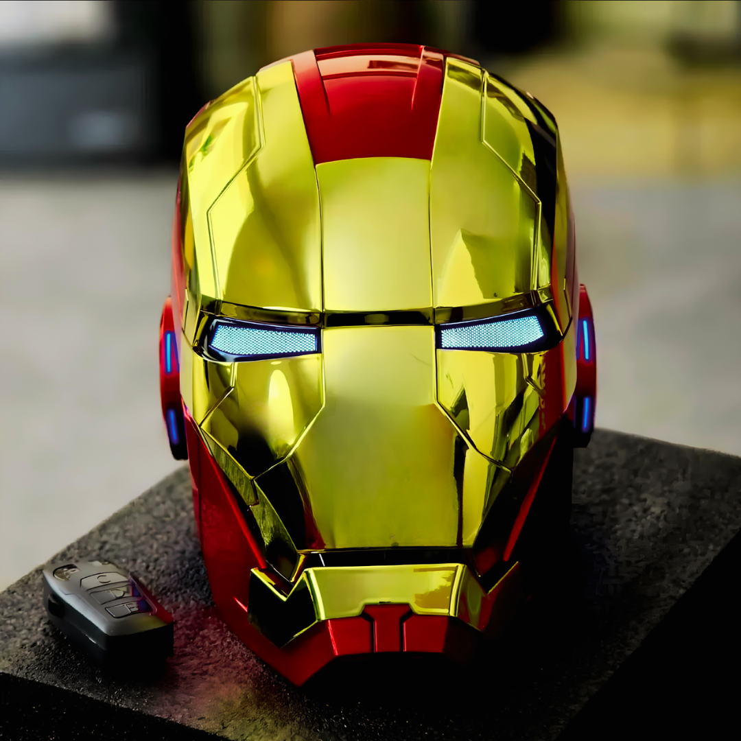 Iron Man MK7 Gold Helmet (With Jarvis - Voice, Remote, and Touch Control)