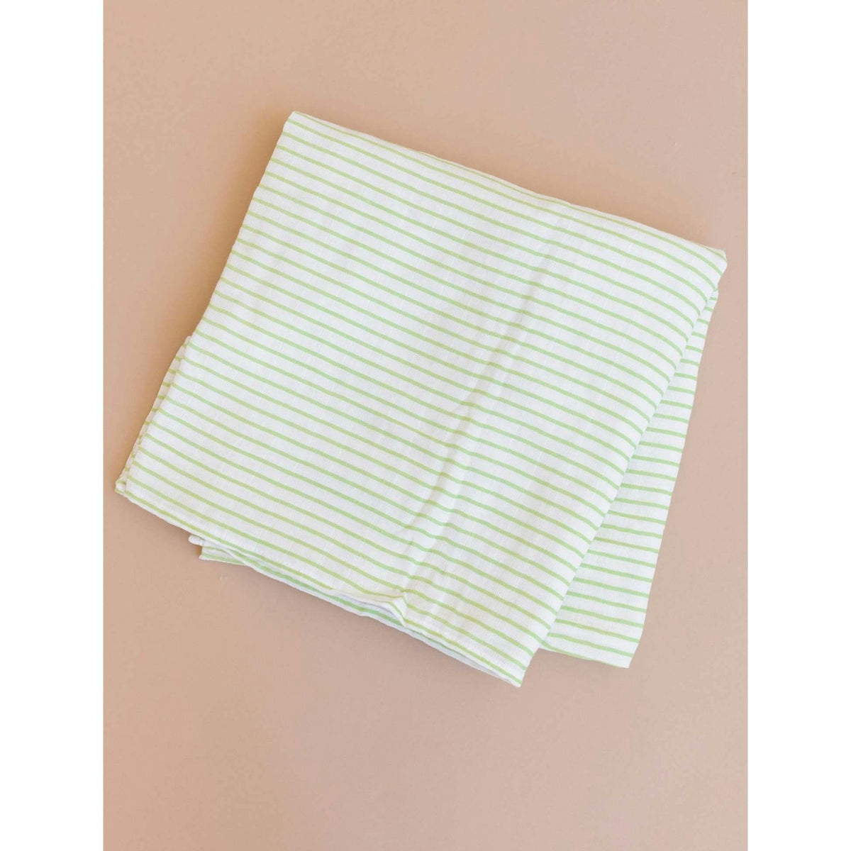 Green Stripe Swaddle and Teether Set - Orange