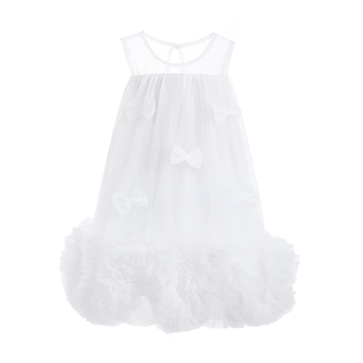 White Mirielle Ribbon Bow Dress