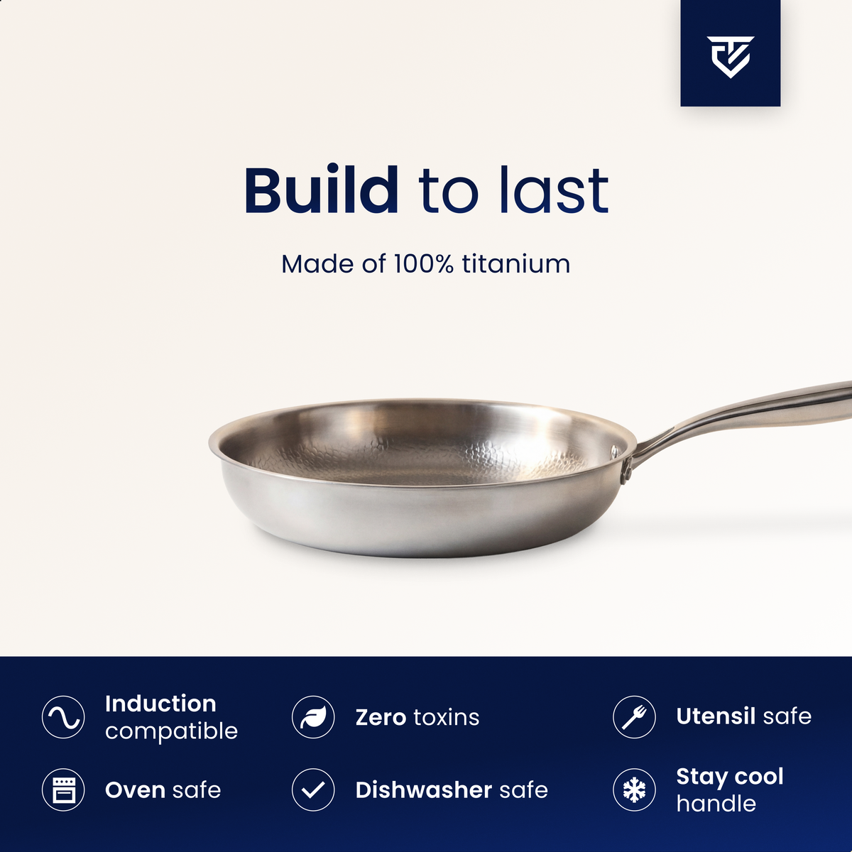 Premium Pure Titanium Fry Pan: 100% PFAS-Free & Built for a Lifetime