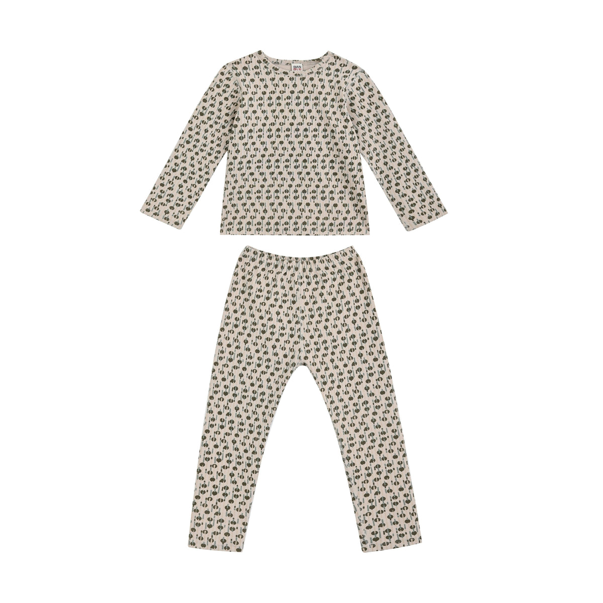 Light Gray Panda Cotton Pajama Set