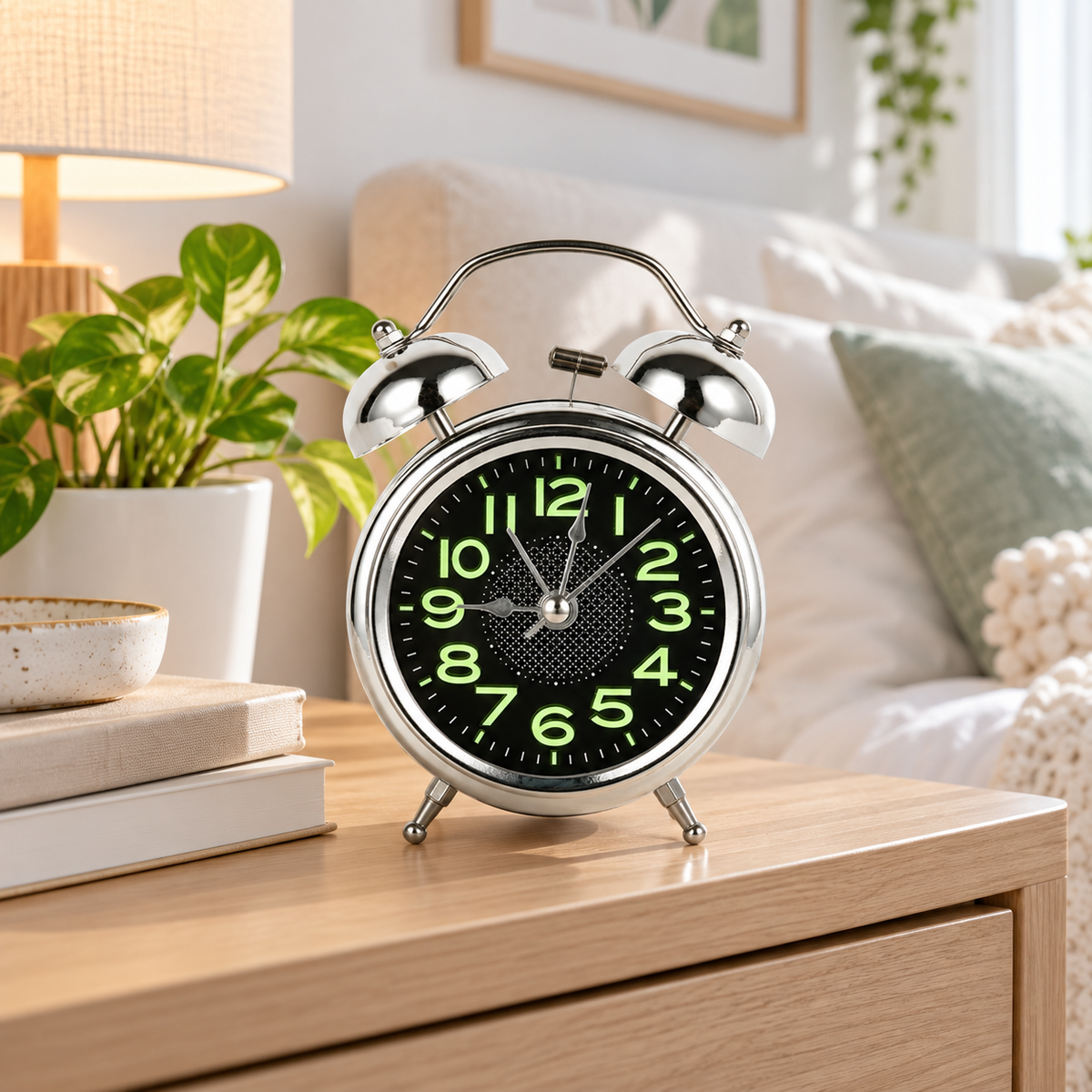 Twin Bell Alarm Clock Extra Loud Black Metal Loud Ringing