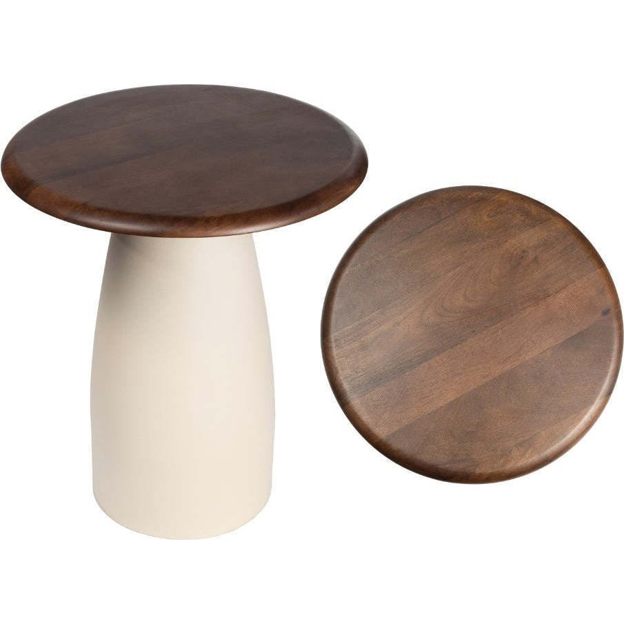 Otto 18" Modern Rustic Round Wood/Metal Accent Table