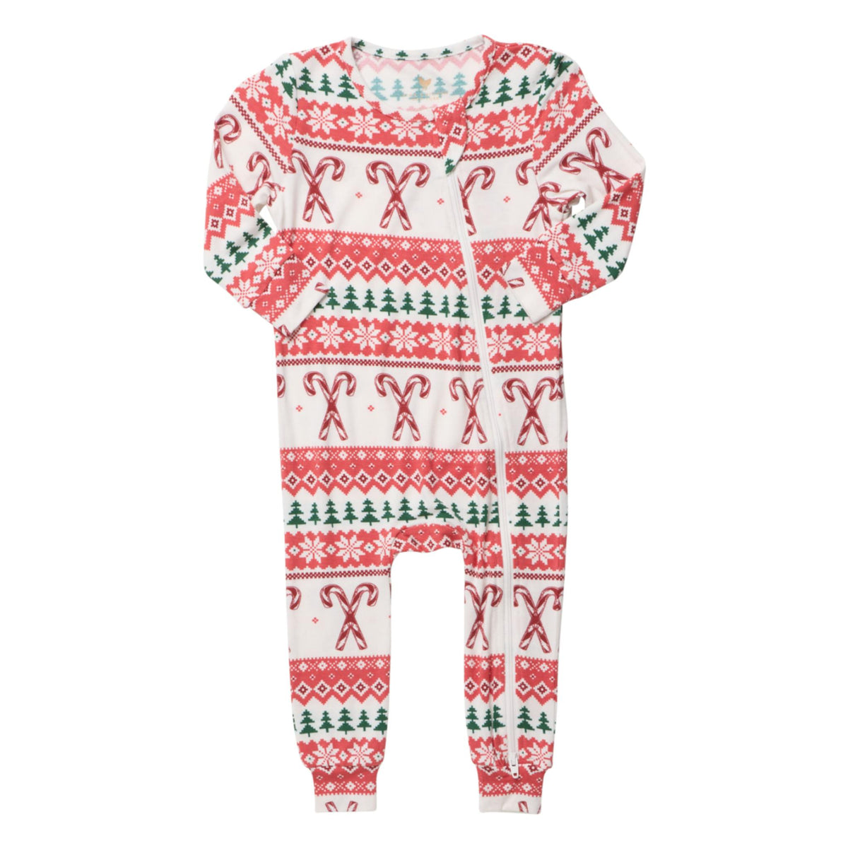 Baby Bamboo Romper - Candy Cane Fair Isle