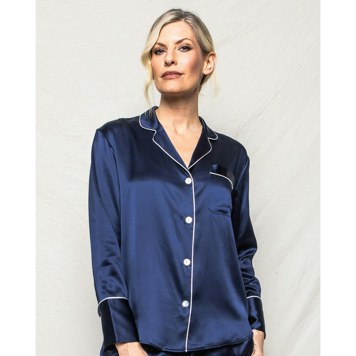 Women's Silk Pajama Set in Pink
