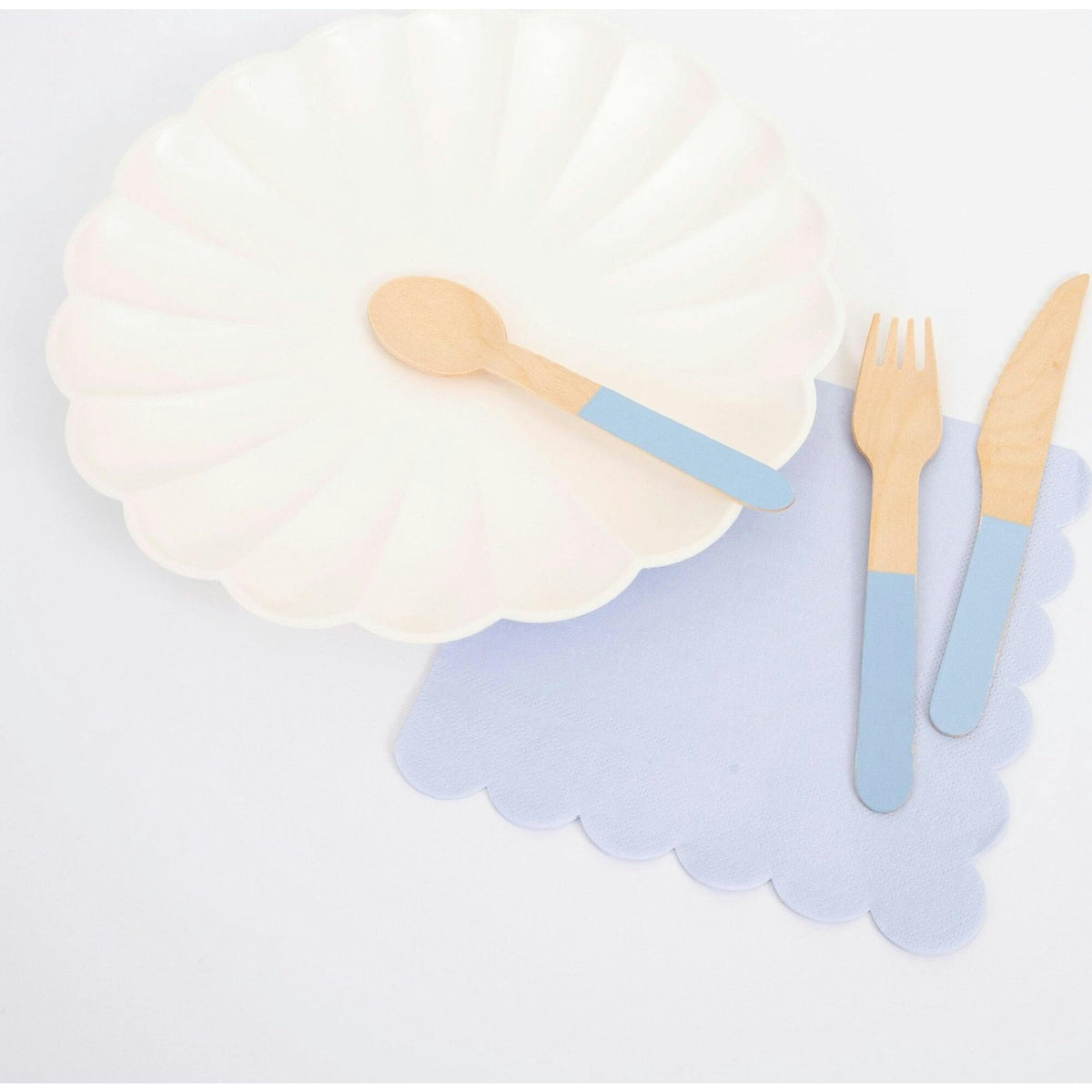 Blue Wooden Cutlery Set