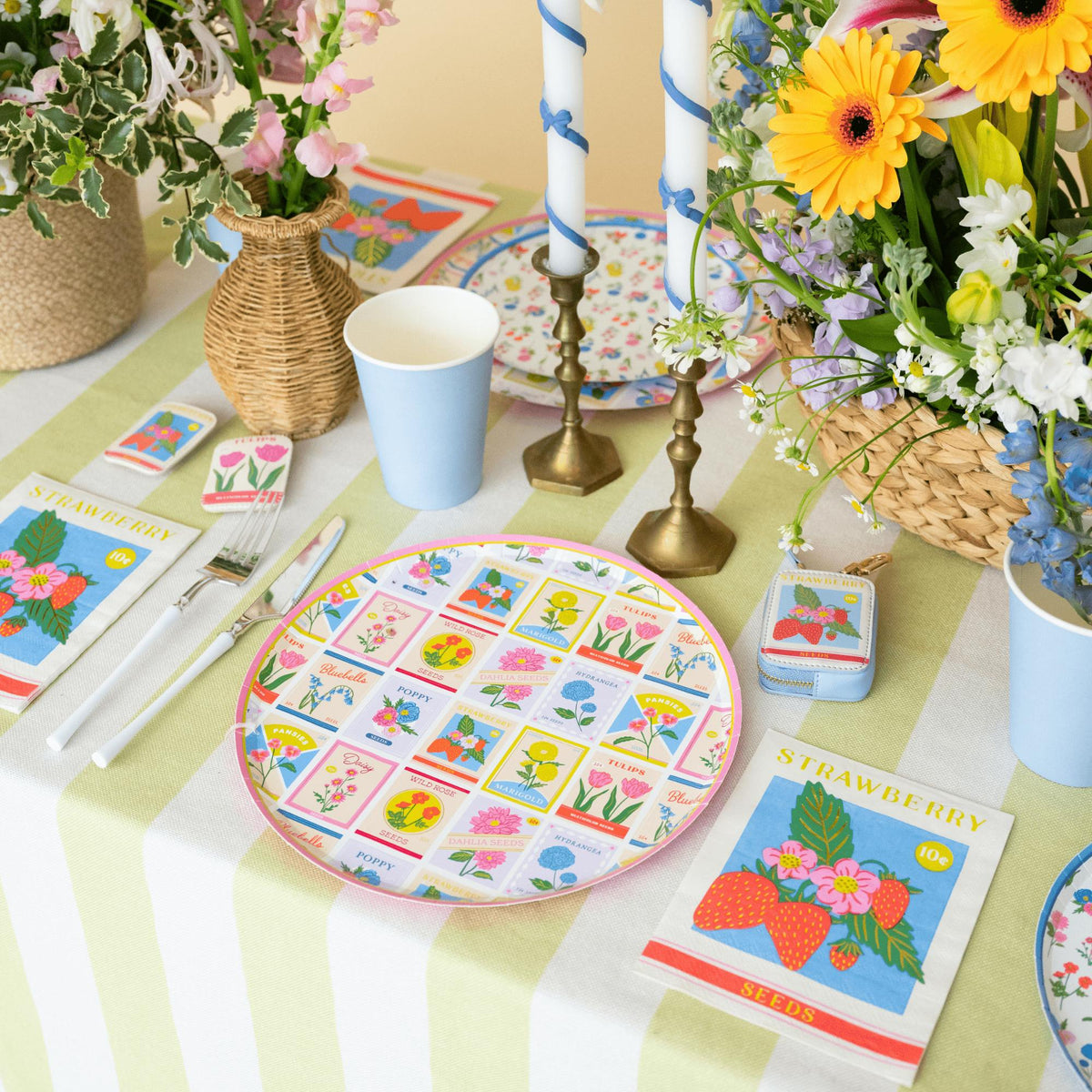 In Bloom Seed Packet Dinner Plates
