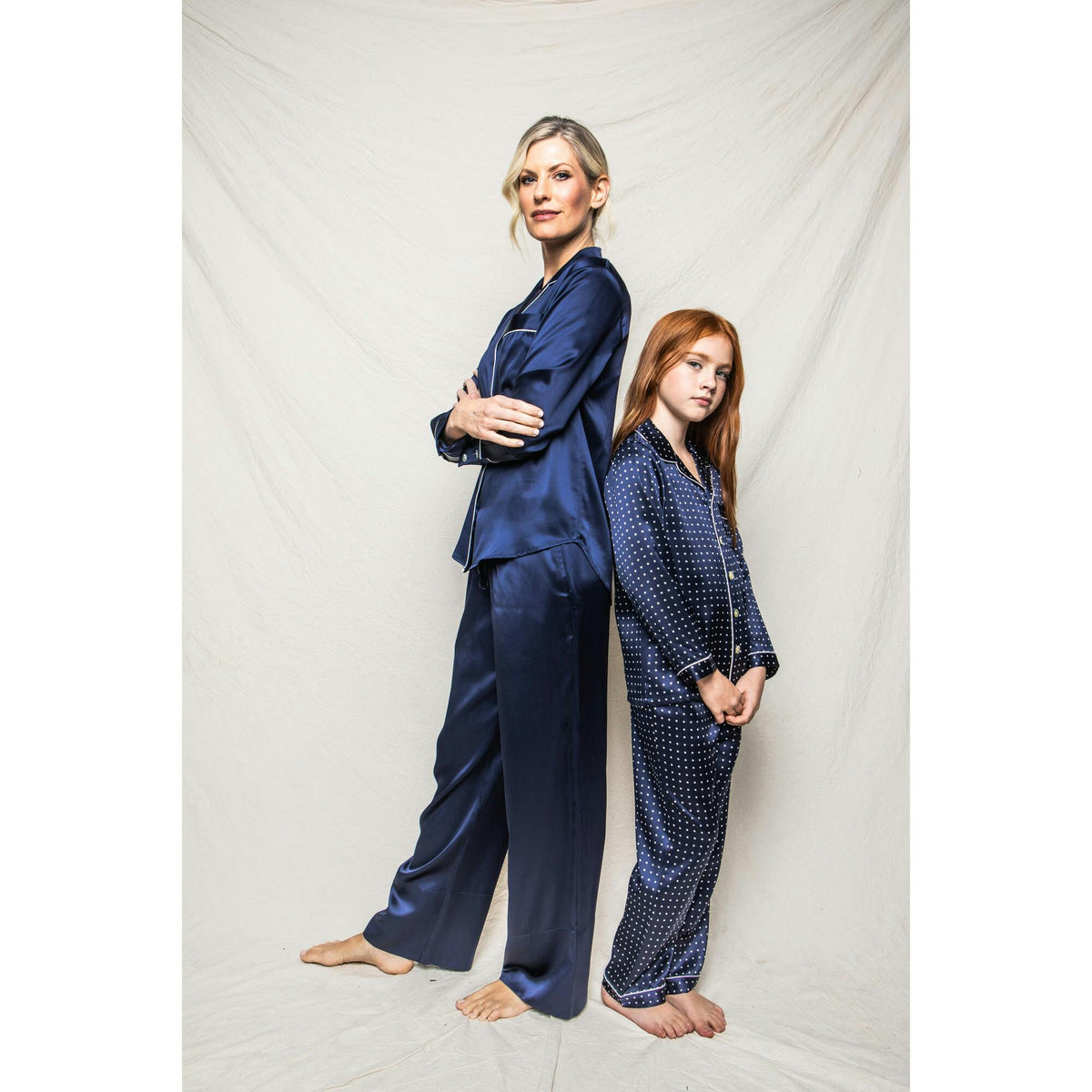 Women's Silk Pajama Set in Pink