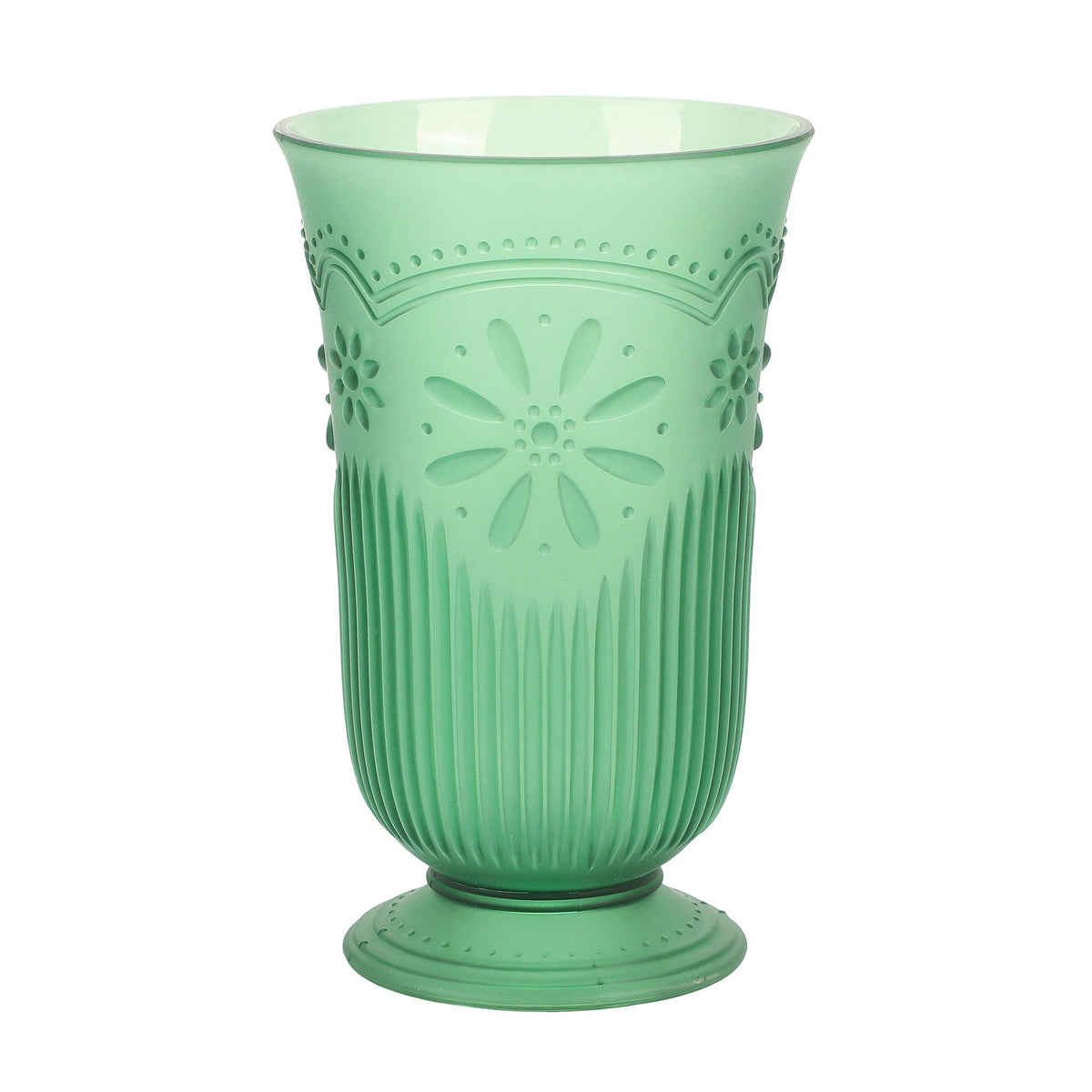 Packed Party Holiday Vintage-Style Plastic Goblets Set of 4 - 13-17 oz BPA-Free Reusable Cups in Pink Red and Green for Christmas Parties
