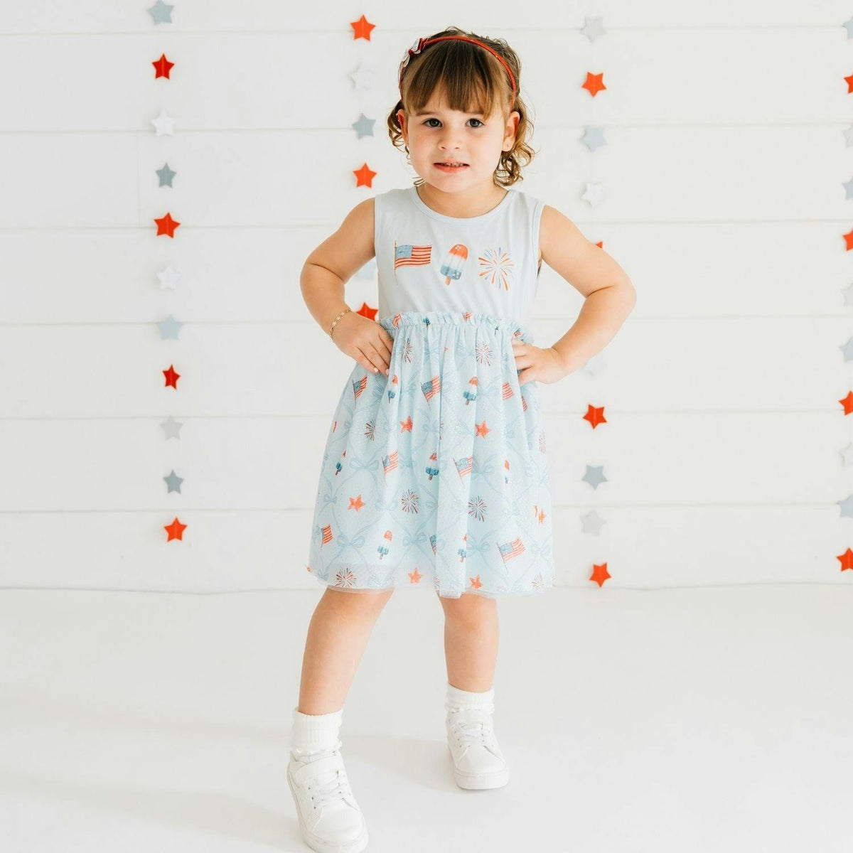 Patriotic Trellis Tank Tutu Dress