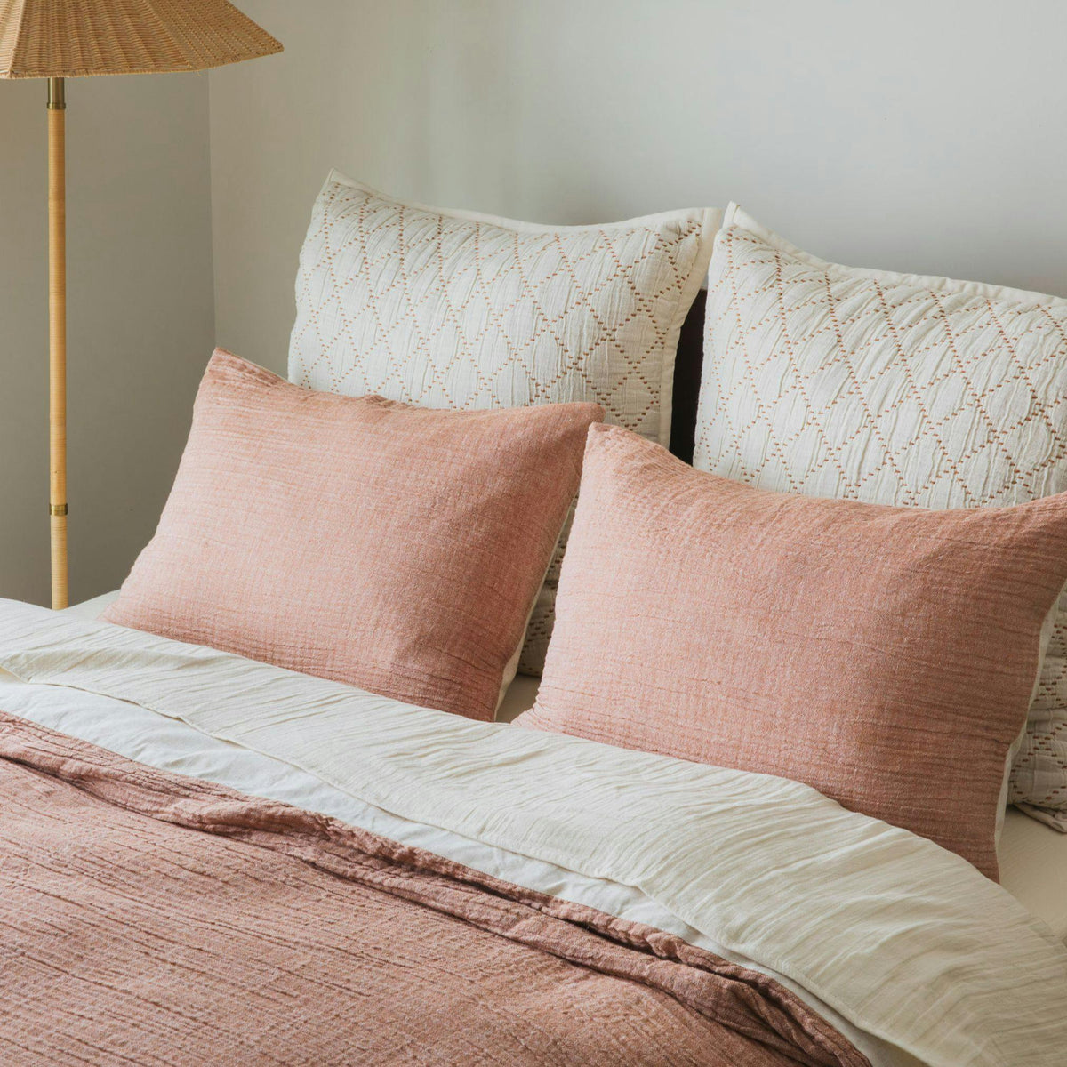 Crinkled Linen Sham Set