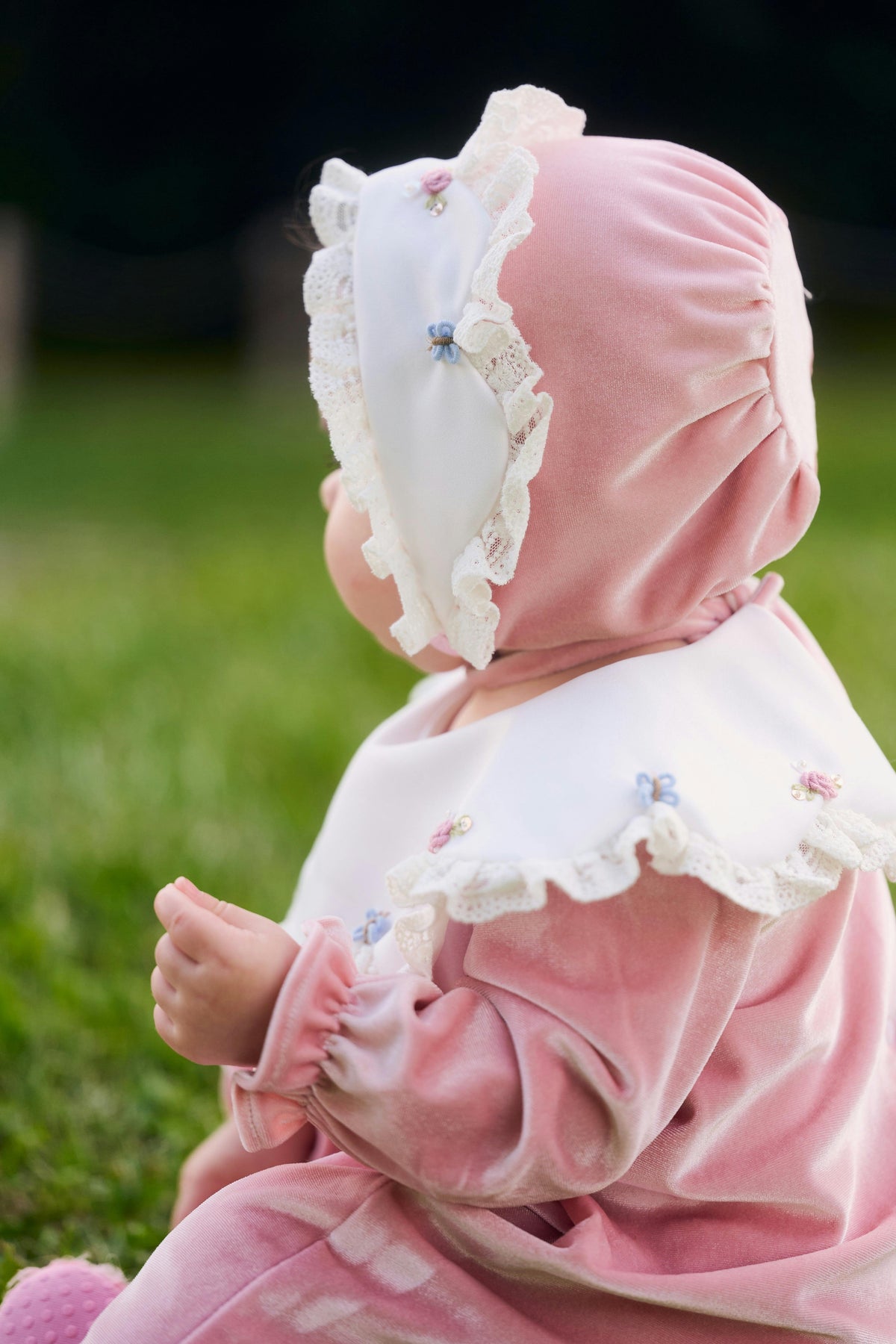 Lily Rose Pink Velvet Baby Set