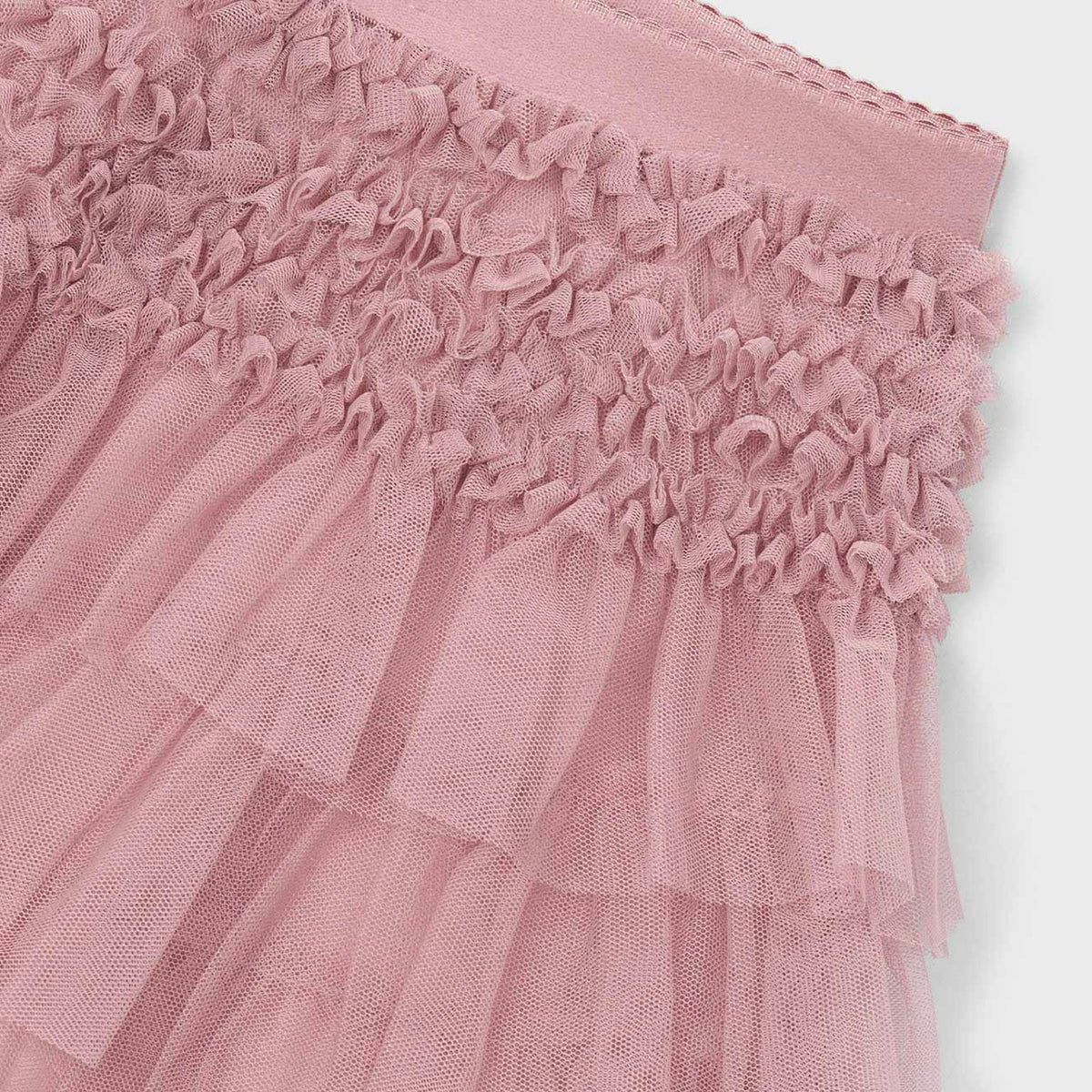 Pink Layered Tulle Ruffle Skirt