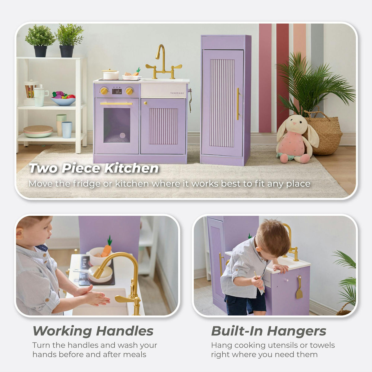 Teamson Kids Little Chef Chester Wooden Play Kitchen with 12 Accessories