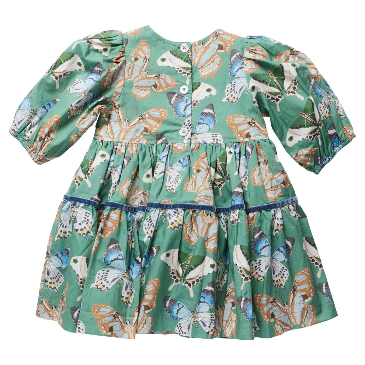 Girls Maribelle Dress - Green Butterflies