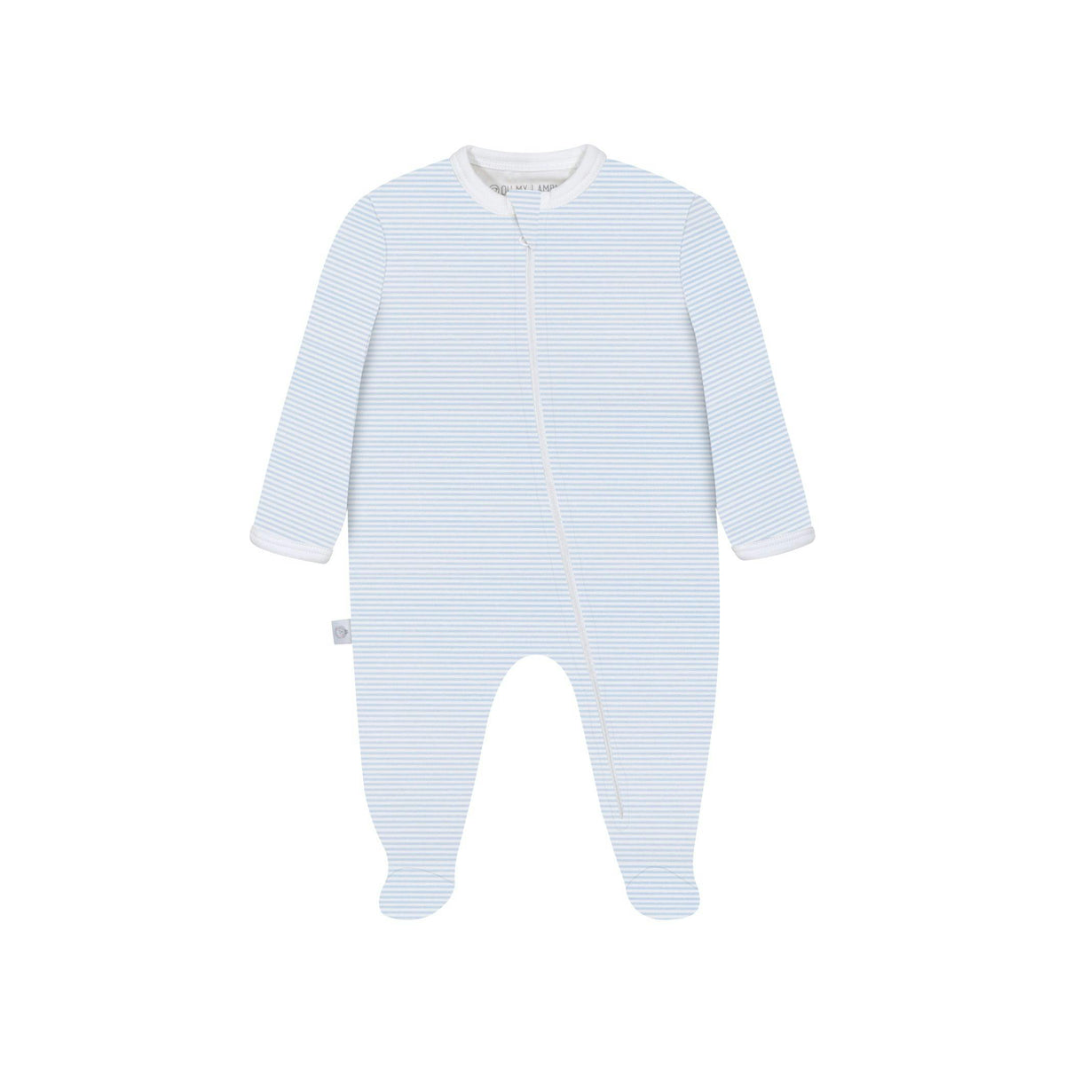Blue Stripes Pima Cotton Baby One-Piece Pajamas