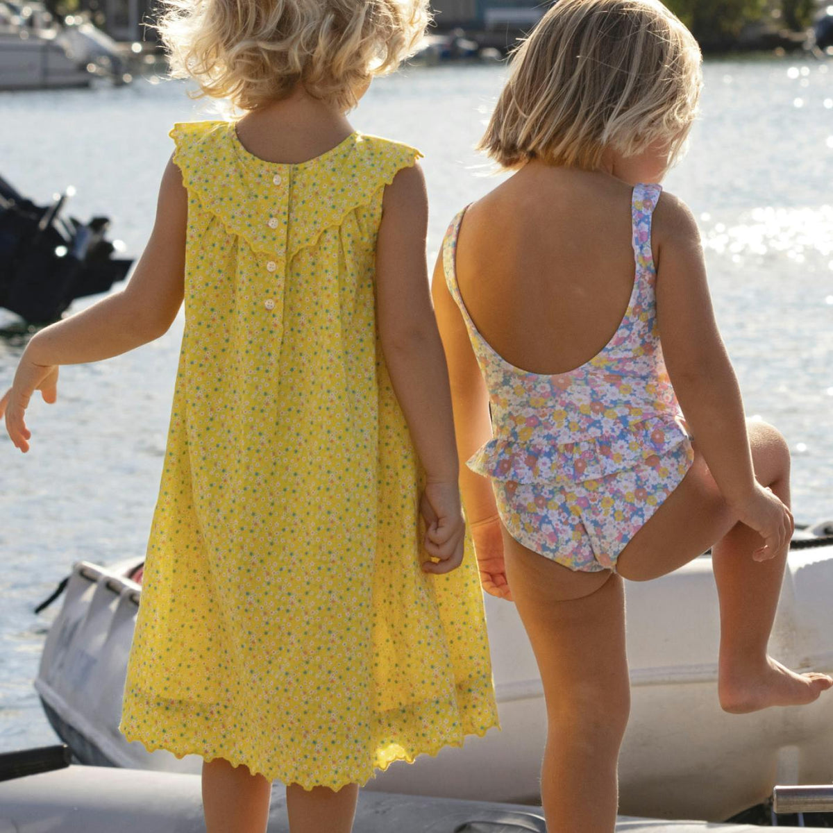 girls petite fleur ruffle collar dress