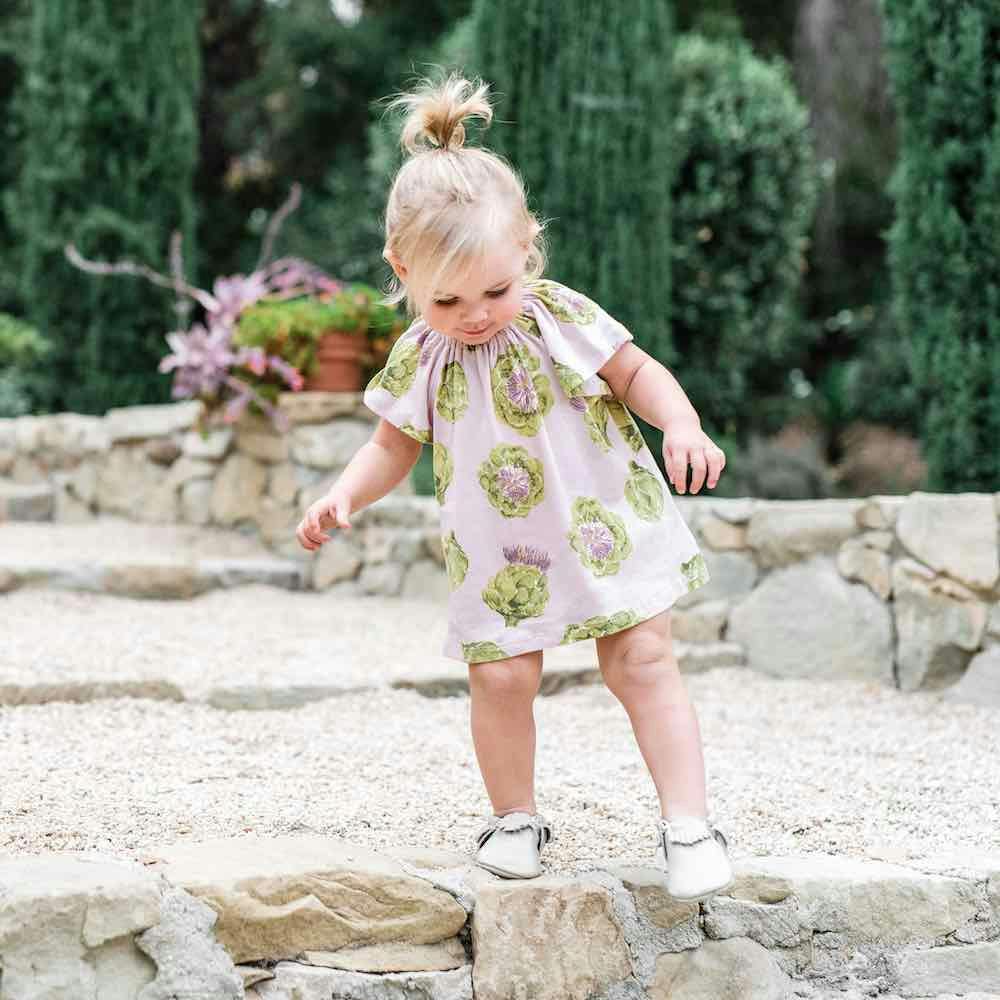 Green Floral Bamboo Dress & Bloomer Set