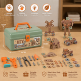 144-Piece Kids Tool Set with Drill & Toolbox – STEM Montessori Construction Kit