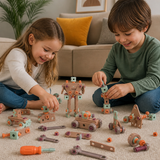 144-Piece Kids Tool Set with Drill & Toolbox – STEM Montessori Construction Kit
