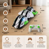 2-in-1 Remote Control Transforming Stunt Car with 360° Rotation & LED Lights