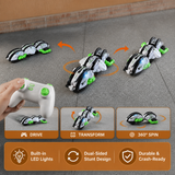 2-in-1 Remote Control Transforming Stunt Car with 360° Rotation & LED Lights