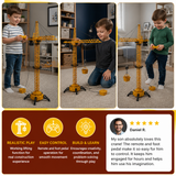 Remote Control Tower Crane – 360° Rotating Construction Toy with Lifting Function