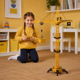 Remote Control Tower Crane – 360° Rotating Construction Toy with Lifting Function