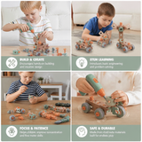 144-Piece Kids Tool Set with Drill & Toolbox – STEM Montessori Construction Kit