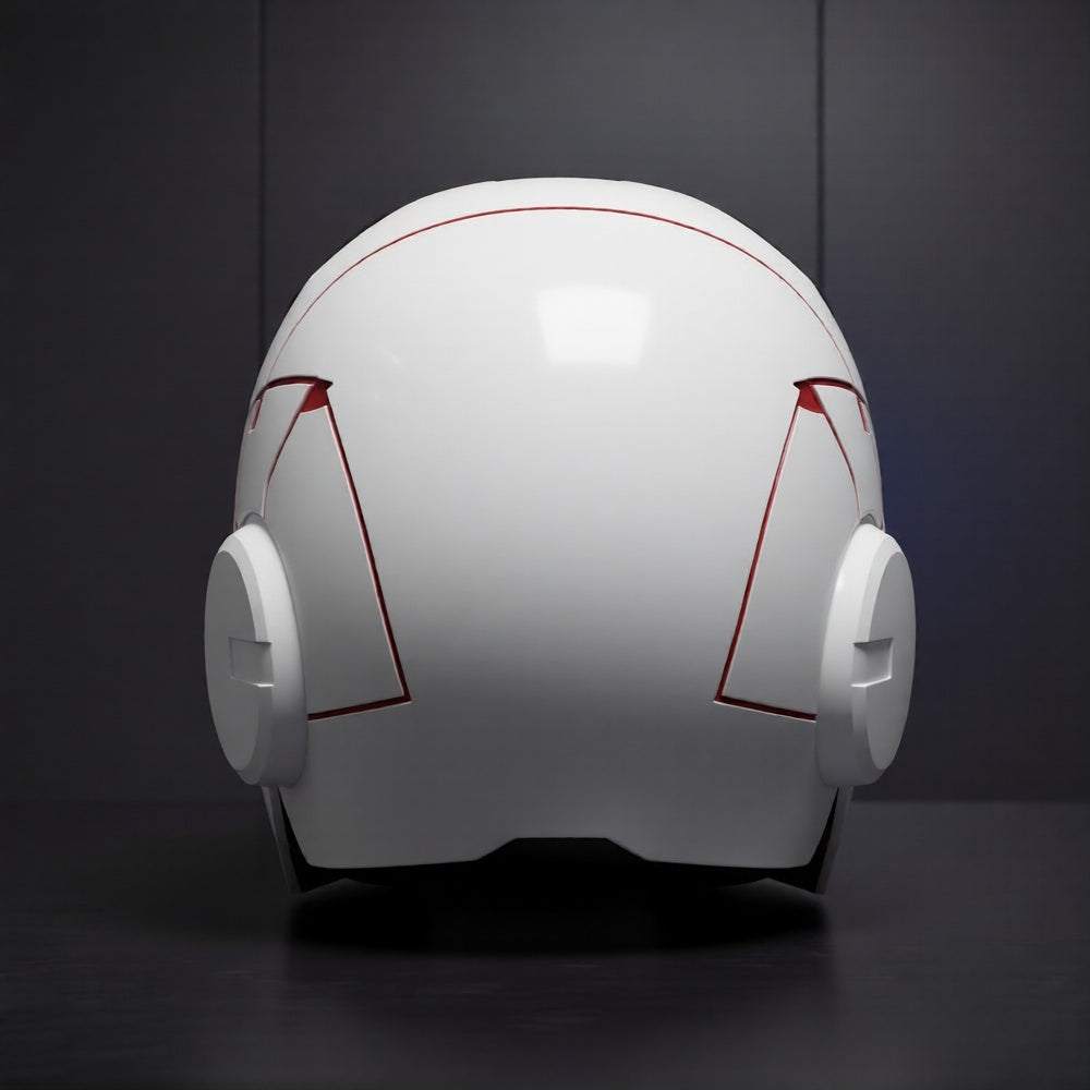 White Iron Man MK5 1:1 Helmet (With Jarvis - Voice, Remote, and Touch Control)