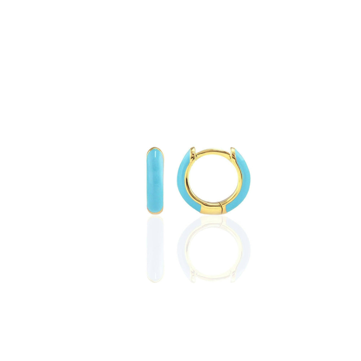 Enamel Huggie Hoop Earrings