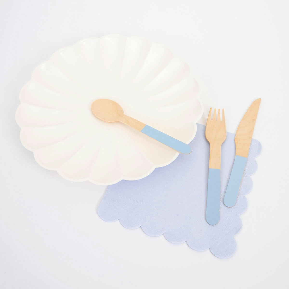 Blue Wooden Cutlery Set