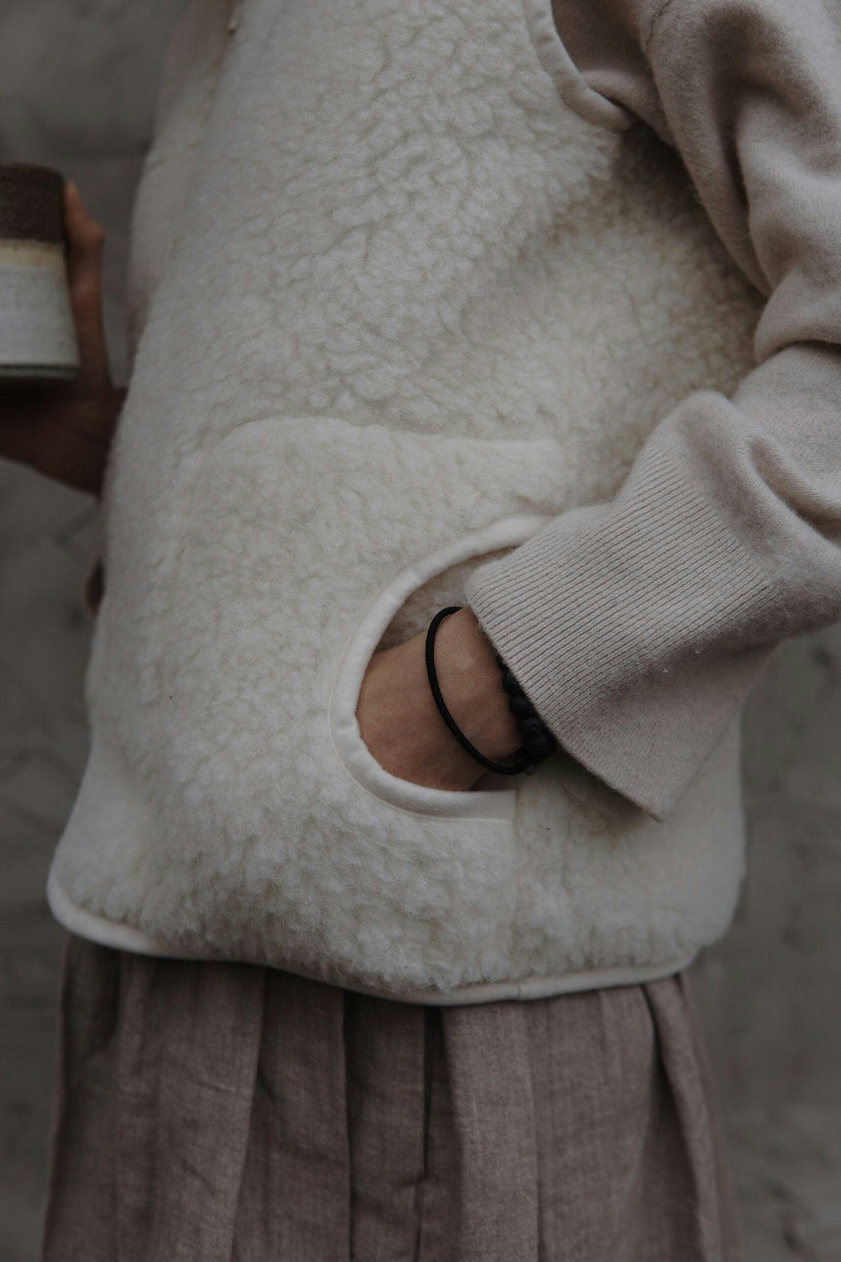 WOMEN'S WOOL VEST WITH LINING