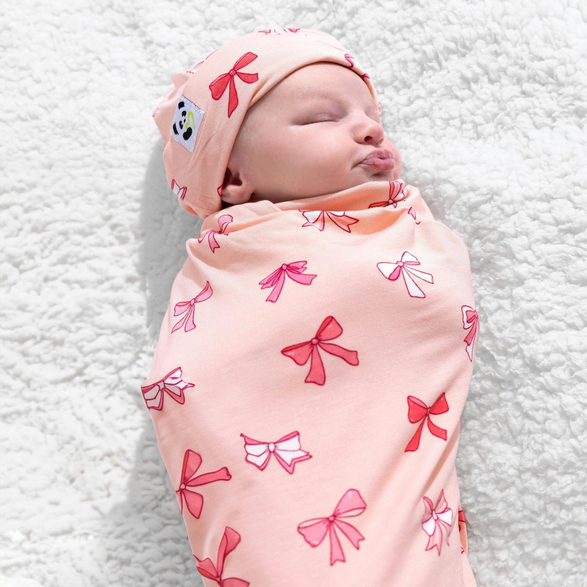 Take A Bow Bamboo Swaddle & Beanie Set