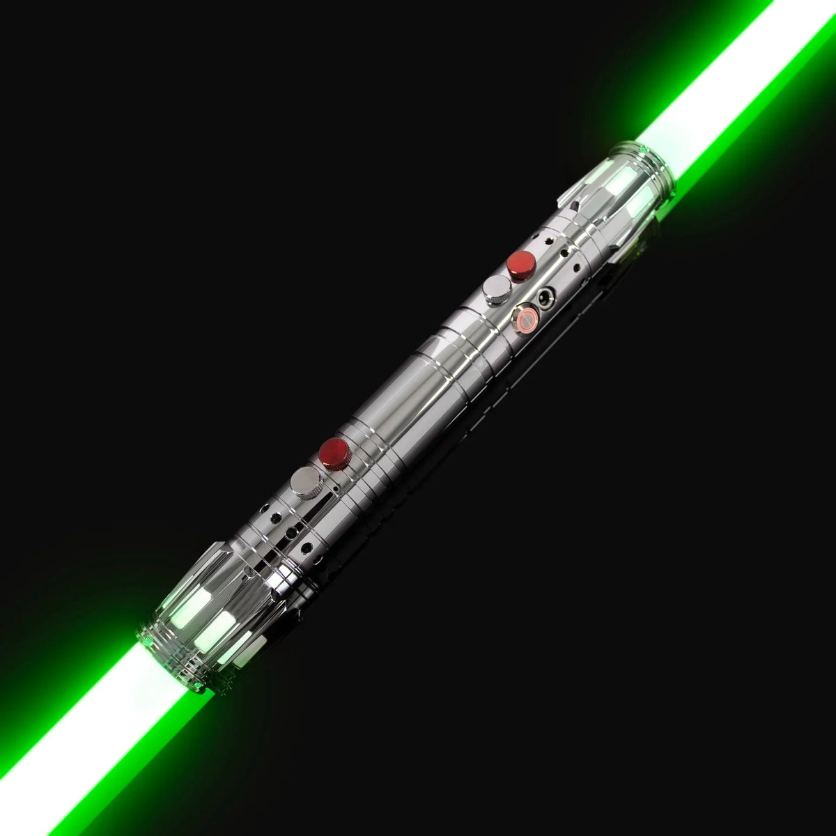 Darth Maul Inspired Double-Bladed Lightsaber – Silver Hilt with Purple Blades